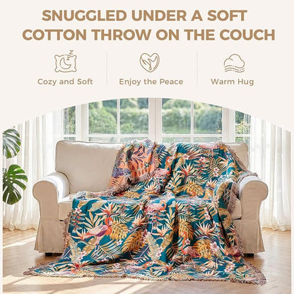 LUTBM Boho Throw Blanket for Bed Cotton Summer Blankets Bedroom Living Room - Image 4