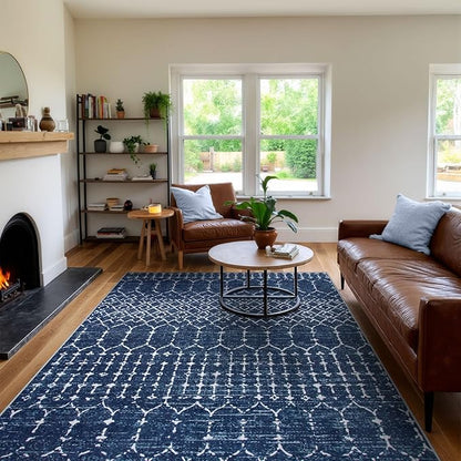 Lahome Moroccan Living Room Rug 9x12 Non-Slip Washable Ultra-Thin Soft Large - Image 6
