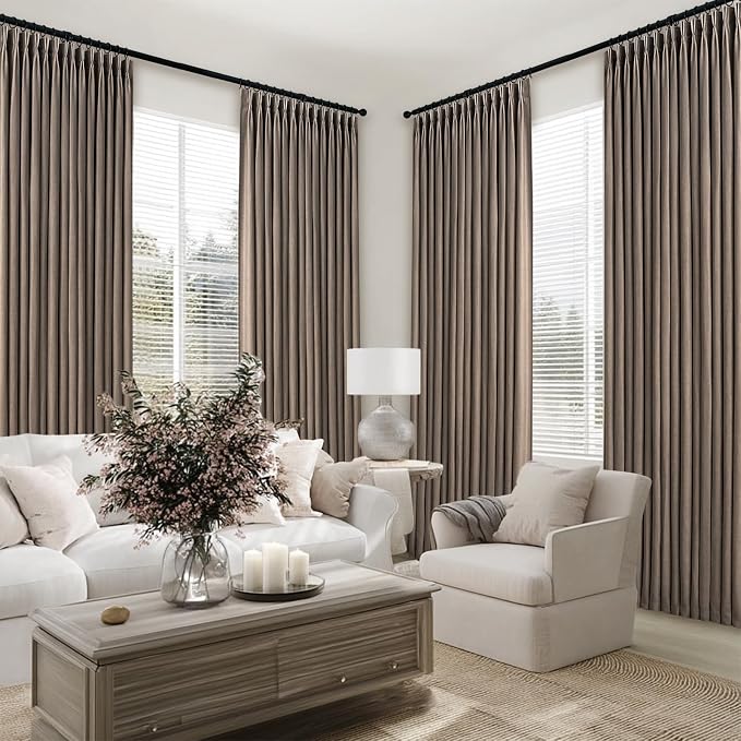 Topfinel Pinch Pleated Linen Curtains 132 Inches Long - Image 7