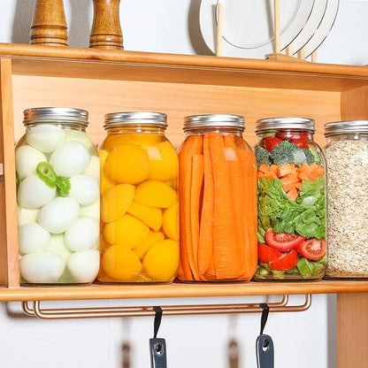 ComSaf Large Mason Jars 64oz Half Gallon 3 Pack, Wide Mouth Mason Jars with Lids and Seal Bands, Glass Canning Jars for Pickling, Jam, Jelly, Salad, Desert, Shower Wedding Favors