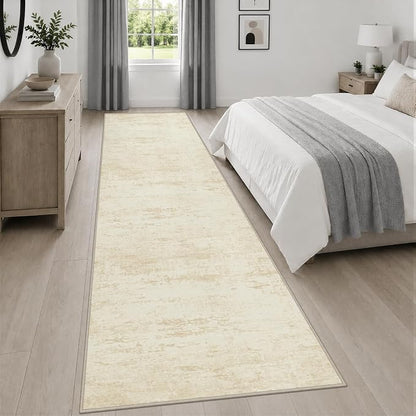 3x14 Washable Runner Rug：Modern Abstract Kitchen Soft Carpet Beige | - Image 4