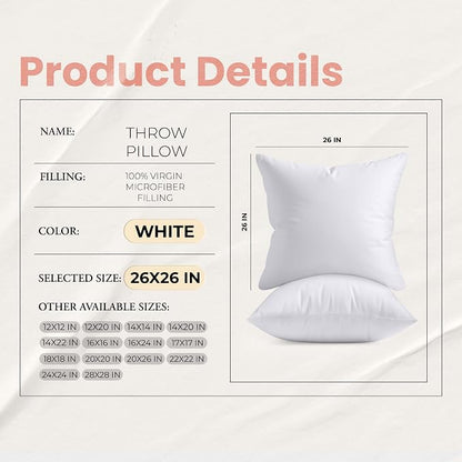 Utopia Bedding 26x26 Pillow Inserts, 2 Pack | Indoor cushion inserts - Image 8