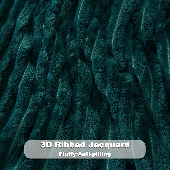 NEWCOSPLAY Fleece Ribbed Cozy King Blanket - Image 5