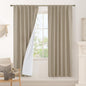 100% Blackout Natural Linen Curtains 78 Inches by LAMIT