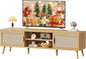 SUPERJARE Boho TV Stand for 75 Inch TV, Entertainment Center by SUPERJARE