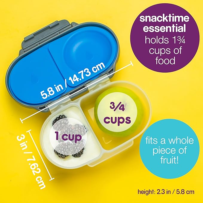 b.box Snack Containers for Kids, Toddler Snack Box Container, Reusable Small Bento Box for Lunch, School & Travel, Leak Proof, BPA free, Dishwasher Safe, Ages 4 months+ (Blush Crush, 12oz capacity)