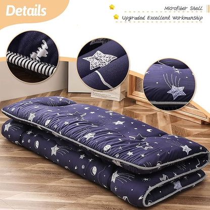 MAXYOYO Navy Star Futon Mattress Japanese Floor Mattress Tatami Floor Mat - Image 3