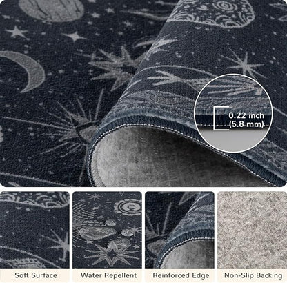 Vacuum-Friendly, Round 6ft Washable Area Rug - Image 3