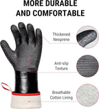 ThermoPro 932°F Heat Resistant BBQ Gloves, 17" Waterproof Oven & Grill Gloves, Oil & Slip-Resistant Neoprene Grill Mitts for BBQ, Fire Pit, Rotisserie, Smoker Accessories Gifts for Men and Women