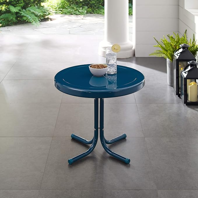 Crosley Furniture Griffith Weather Resistant Retro Metal Outdoor Side Table - Image 6