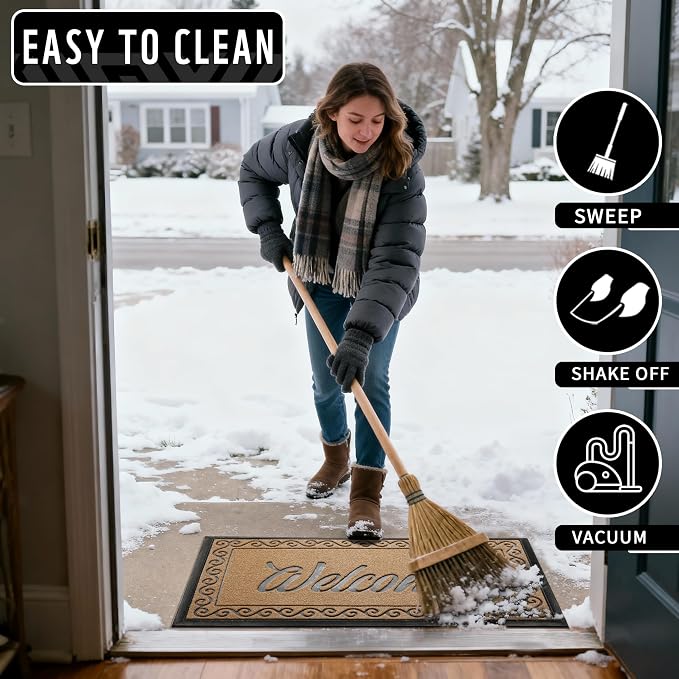 Yimobra Welcome Mat Outdoor Indoor, Waterproof Heavy Duty Front Door Mat - Image 4