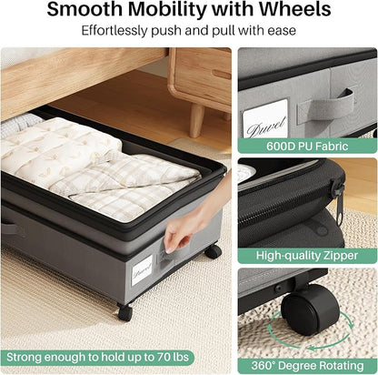 Kitstorack 4 Pack Height-adjustable Under Bed Storage - Image 4