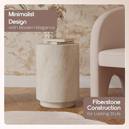 LeisureMod 14” Wide Round Side Table in Fiberstone - Image 7