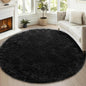Black Round Area Rugs 5ft, Soft Bedroom Circle Rug Floor Mats by ONASAR