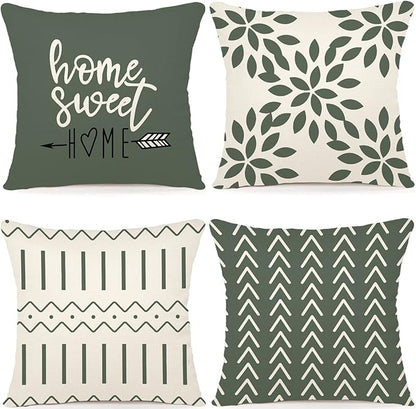 YCOLL Pillow Covers 18x18 Set of 4, Modern Sofa Throw Pillow Cover, Decorative by PillowCoversExpert