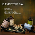 Explorer Cold Brew Coffee Bundle | Low & Regular Caffeine Concentrate | 32 fl oz I Organic Gluten Free Instant Liquid Mix | Iced or Hot | 1:4 Super Concentrated