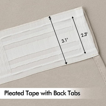MIULEE Natural Back Tab Blackout Curtains 52x108 Inch Long 2 Panels Set | Rod - Image 4