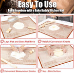 Non-slip Silicone Pastry Mat 28X20 inches Baking Mat with Measurement, Perfect for Dough, Pastry, Pie Crust, Fondant, Cookies, Bread, Pasta, Pizza, Food Grade Kitchen Counter Mats