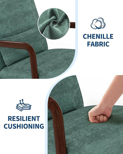 Garvee Mid-Century Chenille Accent Chair Set of 2, Cozy Reading Chair, Modern - Image 3