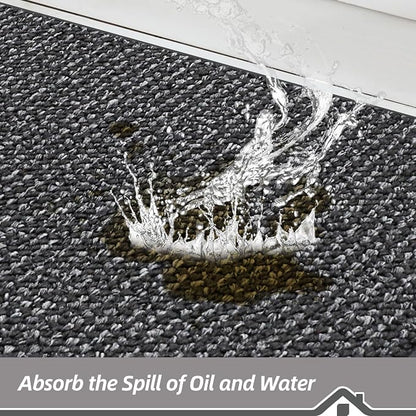 BEQHAUSE Kitchen Rugs and Mats 2PCS Non-Slip, Charcoal | Kitchen Mats - Image 3