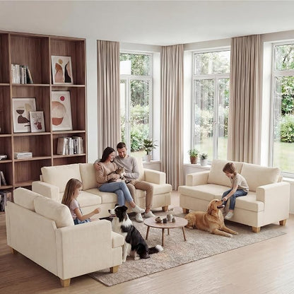 Apicizon Loveseat & 3 Seater Sofa Sets, 2 Piece Deep Seat Sleeper Sofa - Image 8