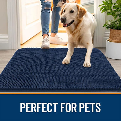 OLANLY Dog Door Mat for Muddy Paws 44x24, Super Absorbent Chenille Mud Mat | - Image 6