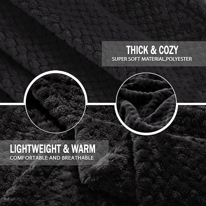 Exclusivo Mezcla Soft Waffle Fleece Bed Blanket Twin Size, Cozy Fluffy Design - Image 7