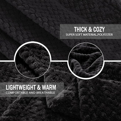 Exclusivo Mezcla Soft Waffle Fleece Bed Blanket Twin Size, Cozy Fluffy Design - Image 7