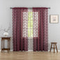 YJ YANJUN Vintage Lace Curtains 96 Inches Long-Victorian Floral Burgundy Xmas by YJYANJUN