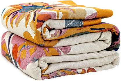 LUTBM Boho Throw Blanket 100% Cotton Soft Bed Throw Twin Lightweight Summer by LUTBMFindYourFreeSpiritatHome