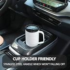 HAUSHOF 24 oz Travel Mug with Handle, Stainless Steel Vacuum Insulated Coffee Mug, Double Wall Travel Mugs with Leakproof Lid, BPA Free