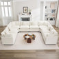 147'' Oversized U Shaped Cloud Sectional Sofa, Chenille Deep Seat Couches by WUTUTUEE