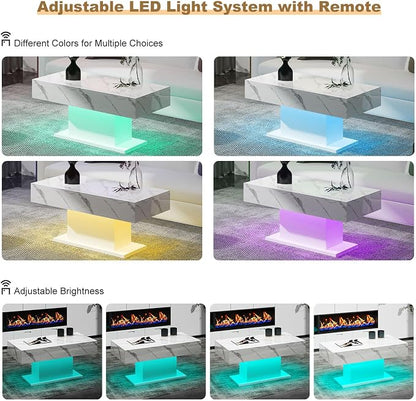 HedoAjim Led Coffee Table for Living Room, Living Room Table Rectangular Center - Image 4