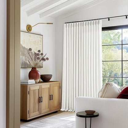 Beige White Pinch Pleated Extra Wide 102 Inch Long Curtains 100 Inch Wide | - Image 8