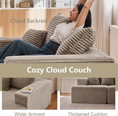 167.7" Sectional Cloud Couch for Living Room, Modular Floor Deep-Seat Sofa - Image 6