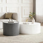 SSLine Round Drum Coffee Table Set of 2 Modern Sintered Stone Top Nesting by SSLine