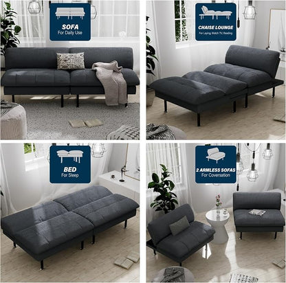 Ribilake 2 Sets 70" Futon Sofa Bed, 4 in 1 Multi-Function Couch Sleeper - Image 4