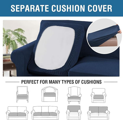 4 Piece Stretch Sofa Covers for 3 Cushion Couch Covers Furniture Slipcovers for - Image 5