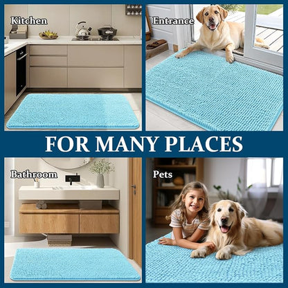 OLANLY Dog Door Mat for Muddy Paws 50x30, Super Absorbent Chenille Mud Mat | - Image 8