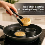 Wrenbury Crumpet Rings Nonstick 3.5 inch - English Muffin Rings - Set of 4 Food Ring Molds for Cooking – Metal Baking Egg Ring Set - Made in England