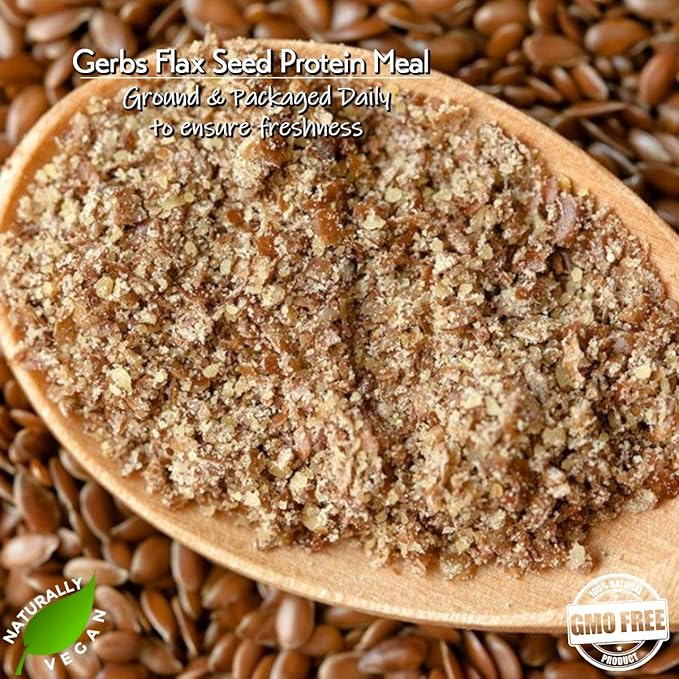 GERBS Ground Flax Seed Meal, 16 Ounce Bag, Top 14 Food Allergy Free, Non GMO, Vegan, Keto, Paleo Friendly