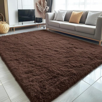 OLANLY 5x5 Area Rugs for Living Room Bedroom, Machine Washable Soft Fluffy - Image 3