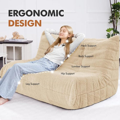 Bean Bag Loveseat Chair Big Sofa Beanbag Chair - Image 4