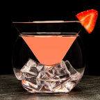 LEMONSODA Stemless Martini Glasses with Chiller - Set of 4 - Elegant Cocktail Glass Set with Server Bowl - Martini Gift Set for Margarita, Espresso Martinis, Manhattan Cocktails - Housewarming Gifts