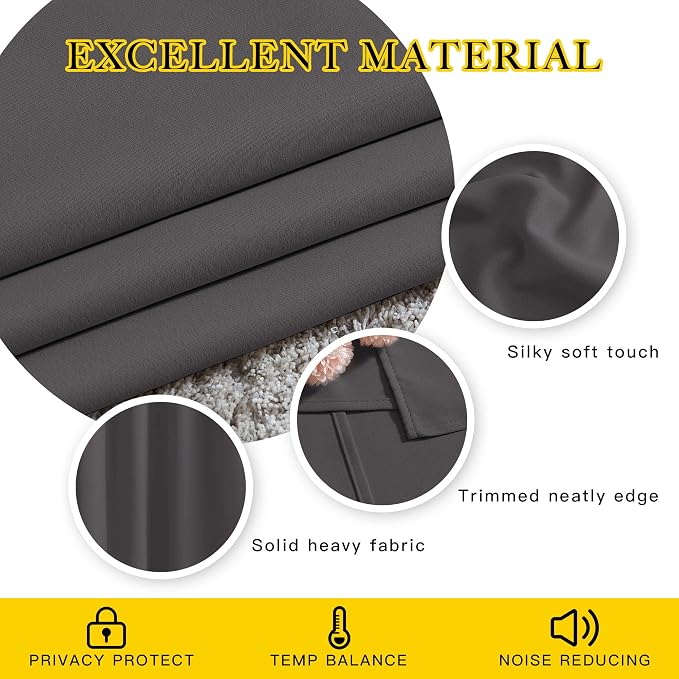 NICETOWN Blackout Curtains for Bedroom 63 inch Length 2 Panels - Image 4