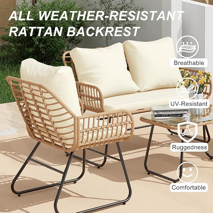 LEX CRAFT 4-Piece Wicker Outdoor Patio Furniture Set - Image 2