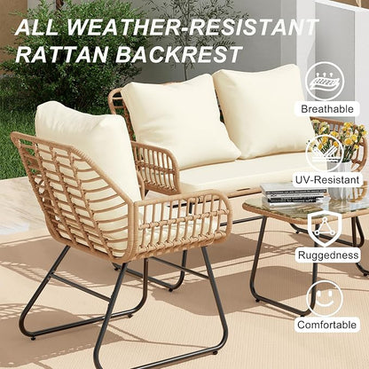 LEX CRAFT 4-Piece Wicker Outdoor Patio Furniture Set - Image 2