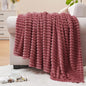 BEDELITE 3D Ribbed Brick Dust Fleece Throw Blanket by BEDELITE