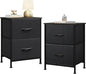 WLIVE Black Nightstand Set of 2, Night Stand by WLIVE