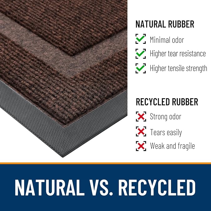 OLANLY Front Door Mat Outside 71x23, All-Season Heavy-Duty Rubber Doormat | - Image 4